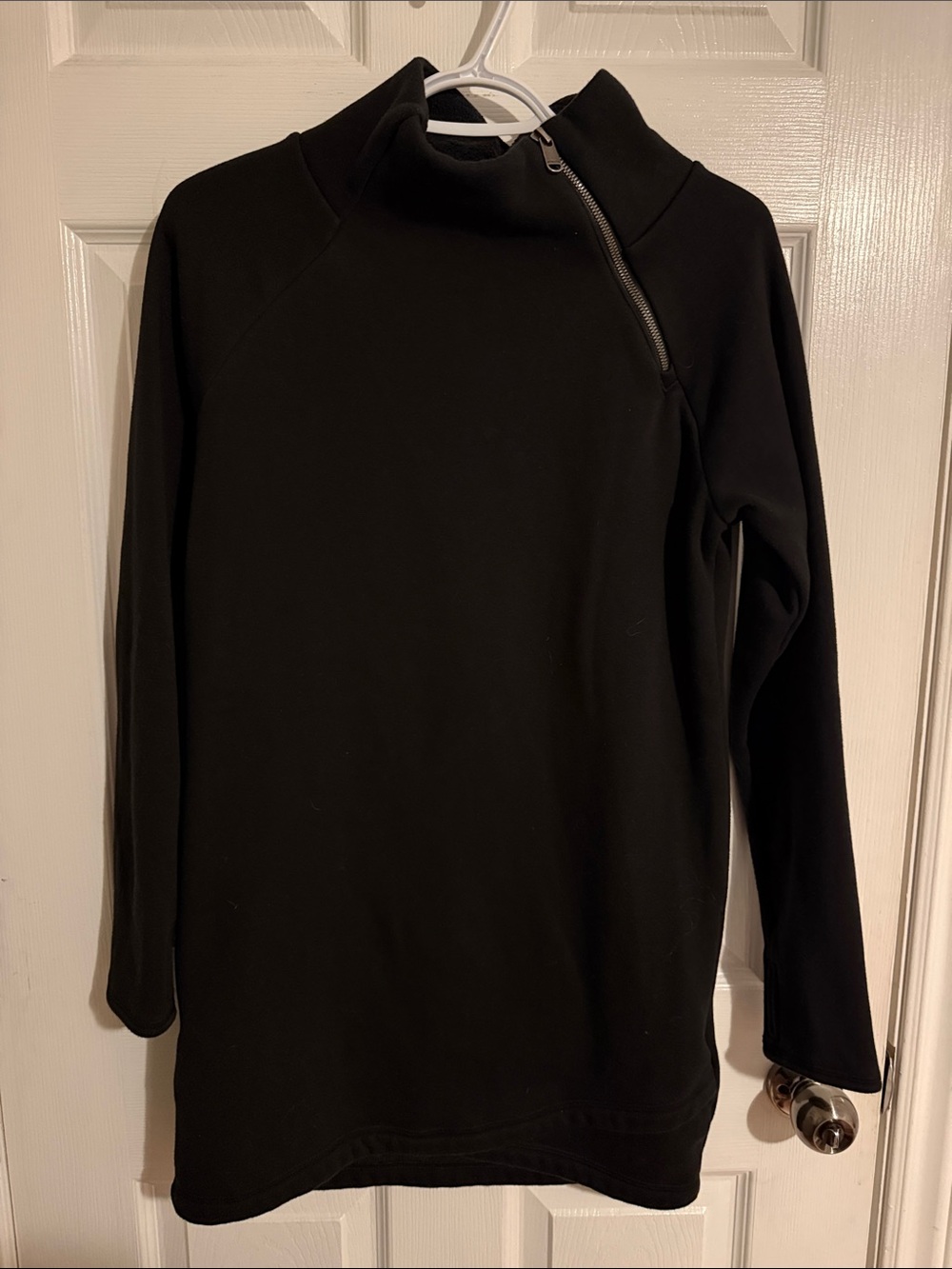 Athleta Black Women's Asymmetrical Zip Turtleneck Sweater